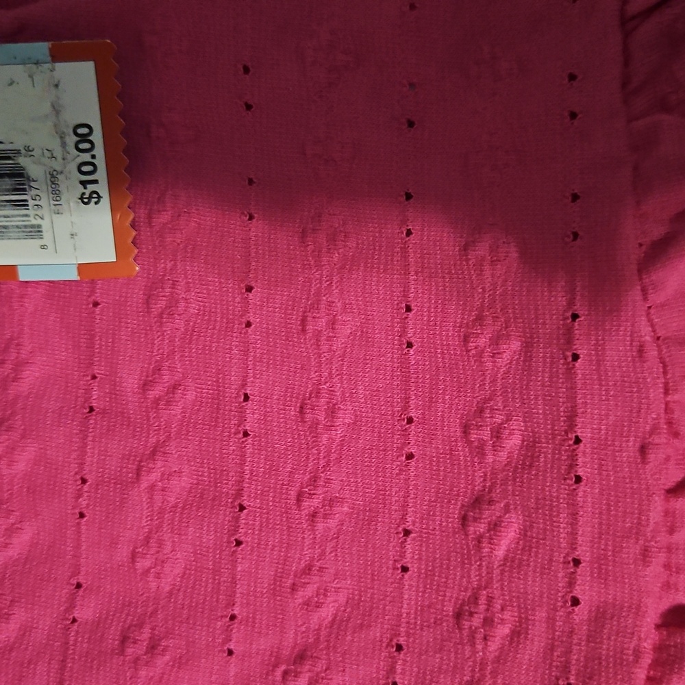 Cat & Jack Pink Ruffle Sleeve Top - Picture 2 of 3